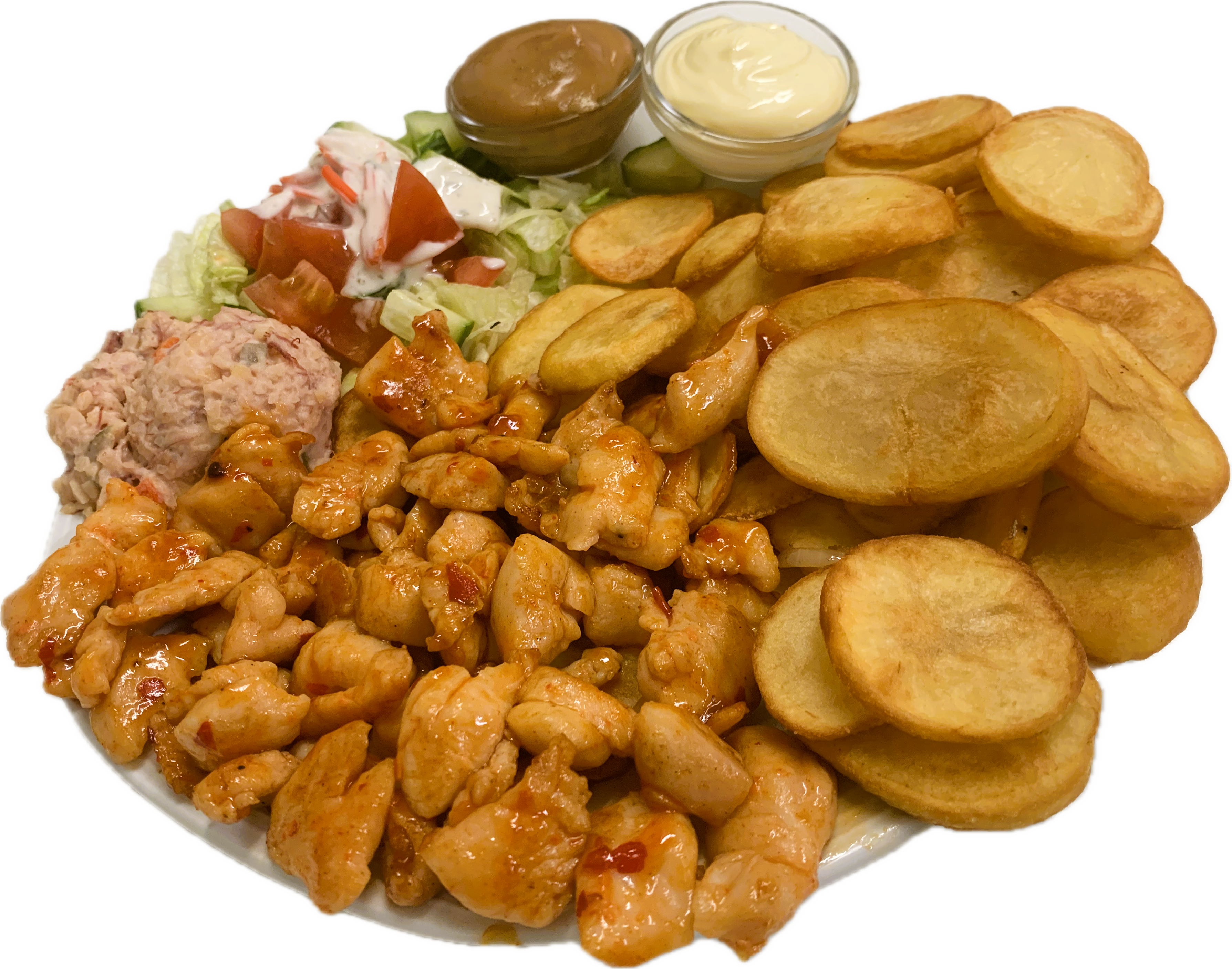 Pikante kipfilet menu
